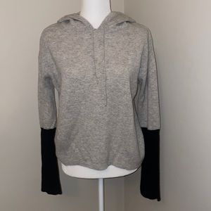 COPY - Grey/black cashmere hoodie. Size small